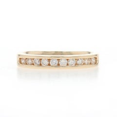Yellow Gold Diamond Wedding Band - 14k Round Brilliant .33ctw Channel Set Ring