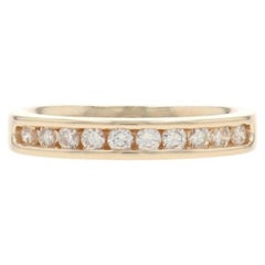 Yellow Gold Diamond Wedding Band - 14k Round Brilliant .33ctw Channel Set Ring