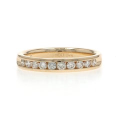 Yellow Gold Diamond Wedding Band - 14k Round Brilliant .34ctw Channel Set Ring