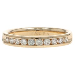 Yellow Gold Diamond Wedding Band - 14k Round Brilliant .34ctw Channel Set Ring