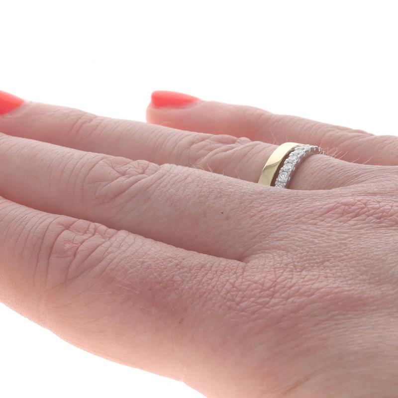 Gelbgold Diamant Hochzeit Band 14k Runde Brillant .38ctw gestapelt Ring Damen im Angebot
