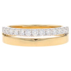 Alianza de oro amarillo con diamantes 14k brillante redondo .38ctw Anillo apilado