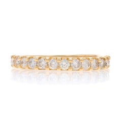 Yellow Gold Diamond Wedding Band - 14k Round Brilliant .39ctw Ring