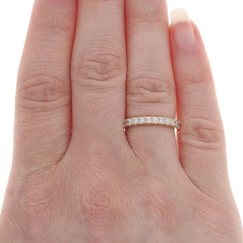Gelbgold Diamant Hochzeit Band - 14k Runde Brillant .39ctw Ring (Rundschliff) im Angebot
