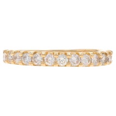 Alliance en or jaune avec diamant - 14k bague ronde brillante .39ctw