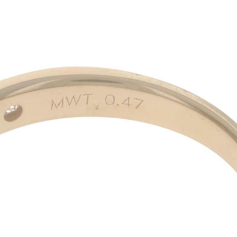Alliance en or jaune avec diamant - 14k Bague à canaux avec diamant rond brillant de 0,47ctw en vente 3