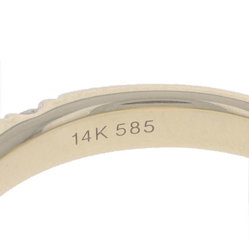 Yellow Gold Diamond Wedding Band - 14k Round Brilliant .49ctw French Set Ring For Sale 2