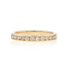 Yellow Gold Diamond Wedding Band - 14k Round Brilliant .50ctw Channel Set Ring