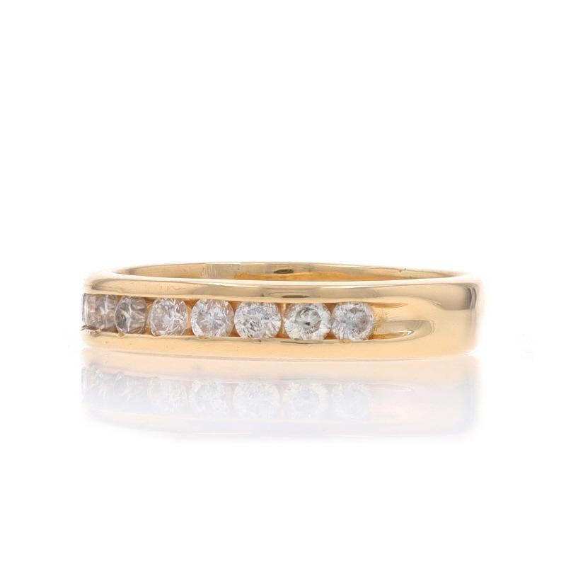 Alliance en or jaune avec diamant - 14k Bague avec diamant rond brillant de 0,50ctw Channel Set Excellent état - En vente à Greensboro, NC