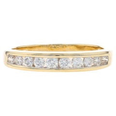 Yellow Gold Diamond Wedding Band - 14k Round Brilliant .50ctw Channel Set Ring