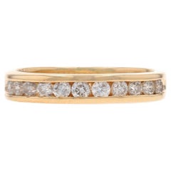 Yellow Gold Diamond Wedding Band - 14k Round Brilliant .50ctw Channel Set Ring