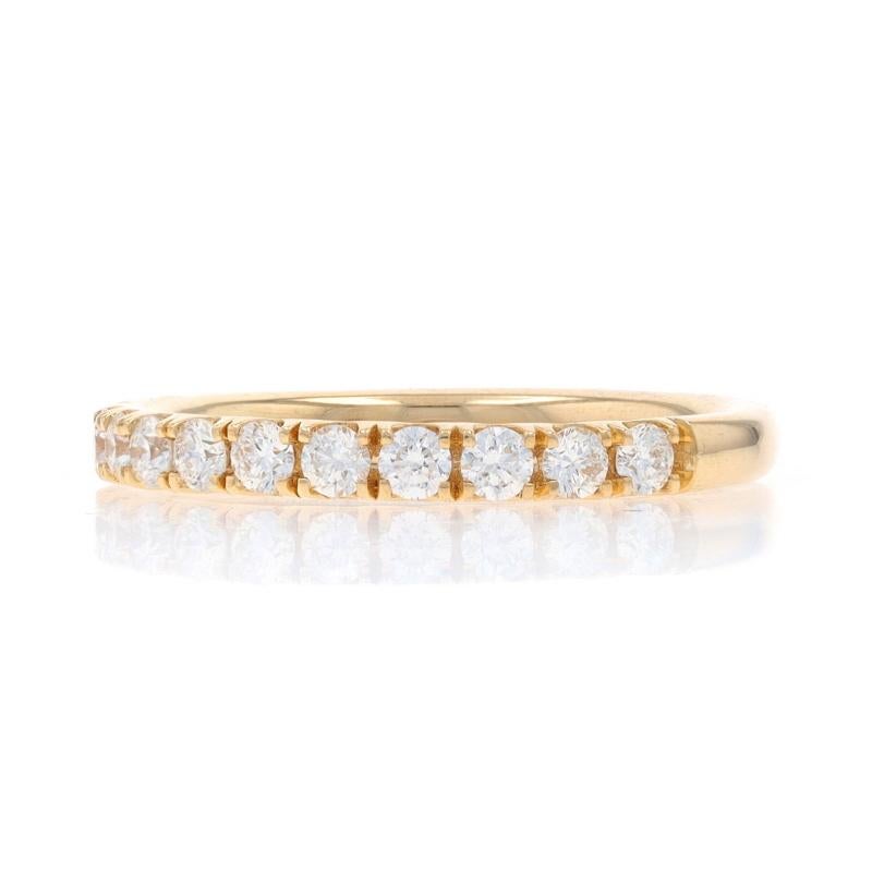 Yellow Gold Diamond Wedding Band - 14k Round Brilliant .50ctw French Set Ring In New Condition For Sale In Greensboro, NC