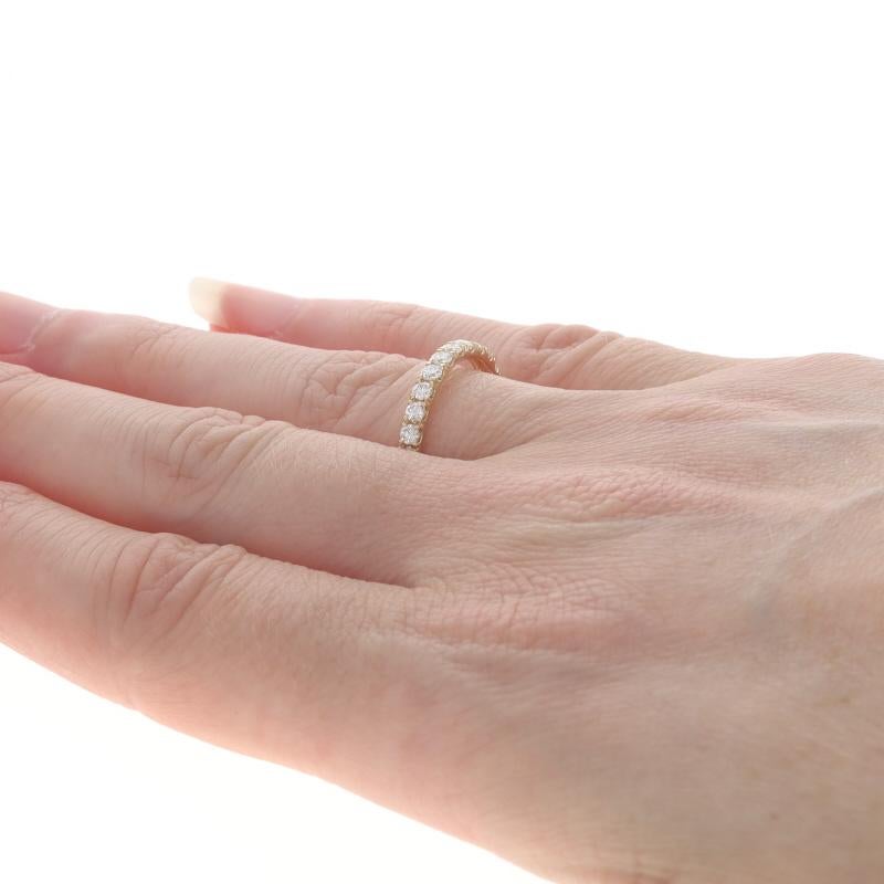 Women's Yellow Gold Diamond Wedding Band - 14k Round Brilliant .50ctw French Set Ring For Sale