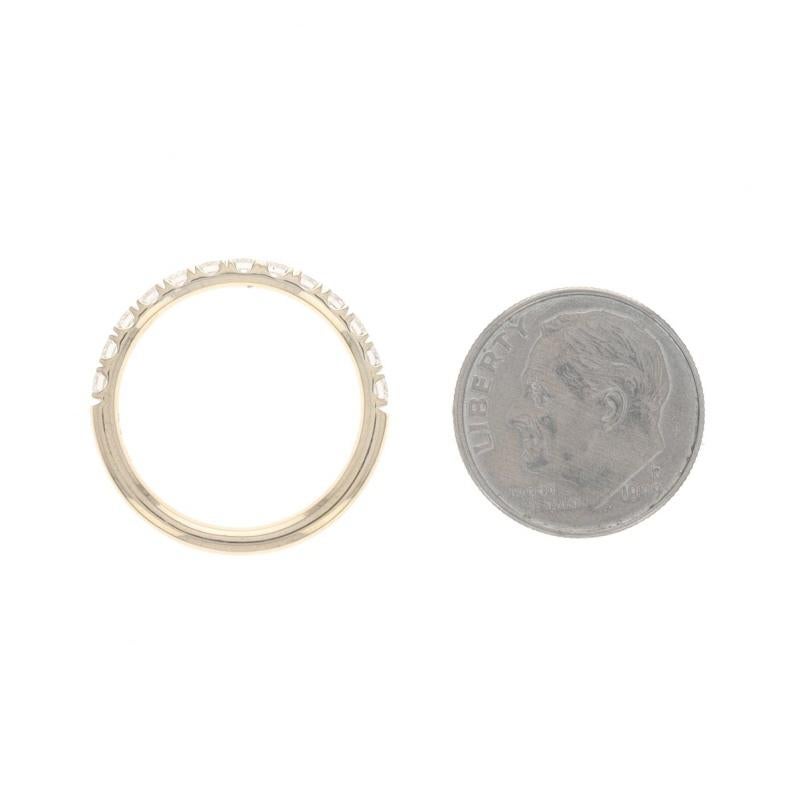 Yellow Gold Diamond Wedding Band - 14k Round Brilliant .50ctw French Set Ring For Sale 1
