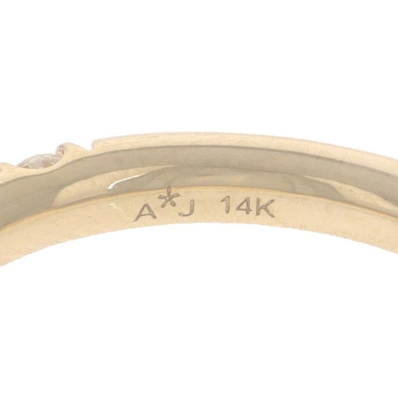 Yellow Gold Diamond Wedding Band - 14k Round Brilliant .50ctw French Set Ring For Sale 2