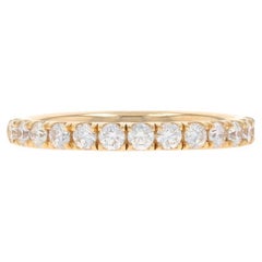 Fede nuziale in oro giallo con diamanti - Anello con diamante rotondo Brilliante 0,50 ct. 14 ct.
