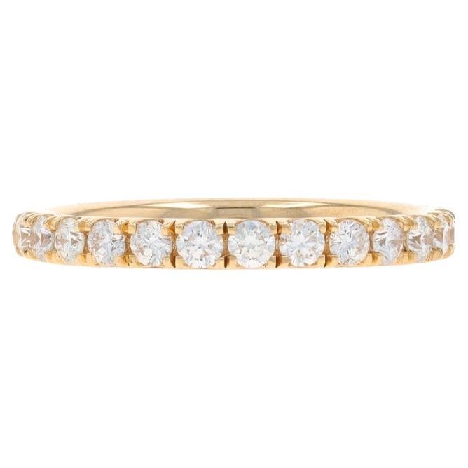 Yellow Gold Diamond Wedding Band - 14k Round Brilliant .50ctw French Set Ring For Sale