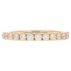 Yellow Gold Diamond Wedding Band - 14k Round Brilliant .50ctw French Set Ring