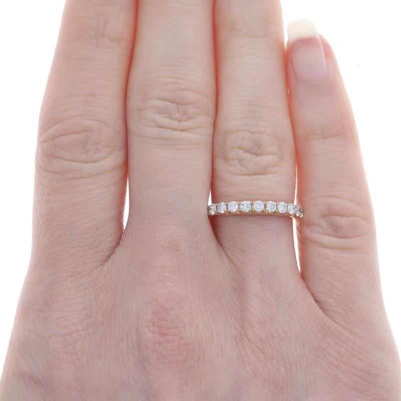 Round Cut Yellow Gold Diamond Wedding Band - 14k Round Brilliant .50ctw Ring For Sale