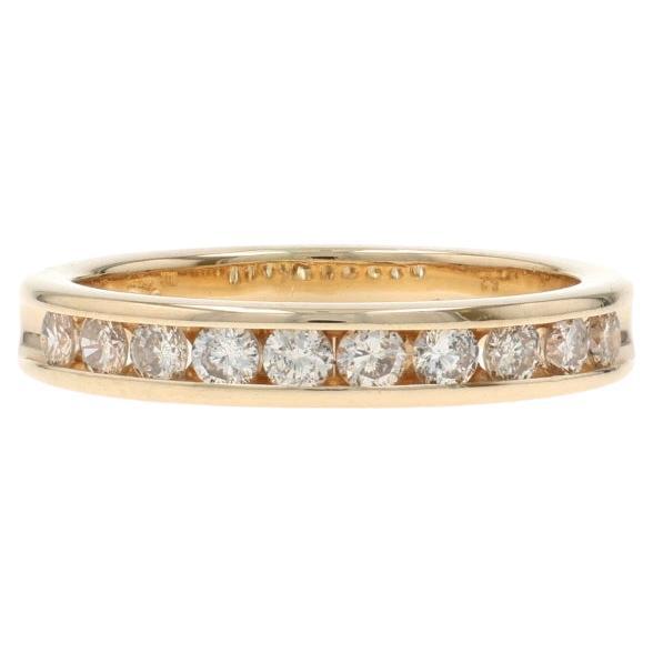 Gelbgold Diamant Hochzeit Band - 14k Runde Brillant .53ctw Ring