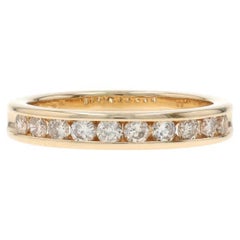 Alliance en or jaune avec diamant - 14k bague ronde brillante .53ctw