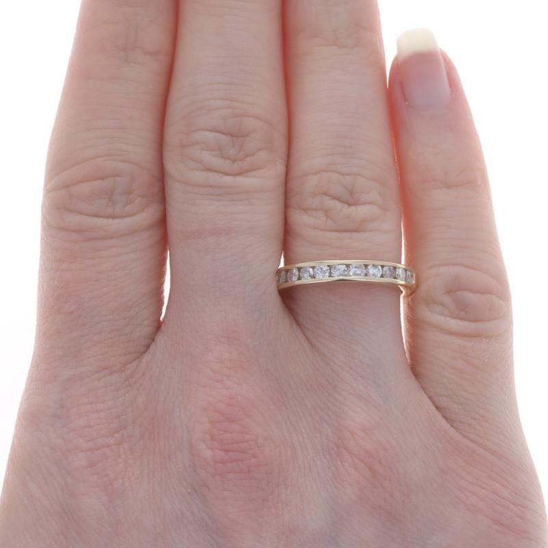 Round Cut Yellow Gold Diamond Wedding Band - 14k Round Brilliant .60ctw Channel Set Ring