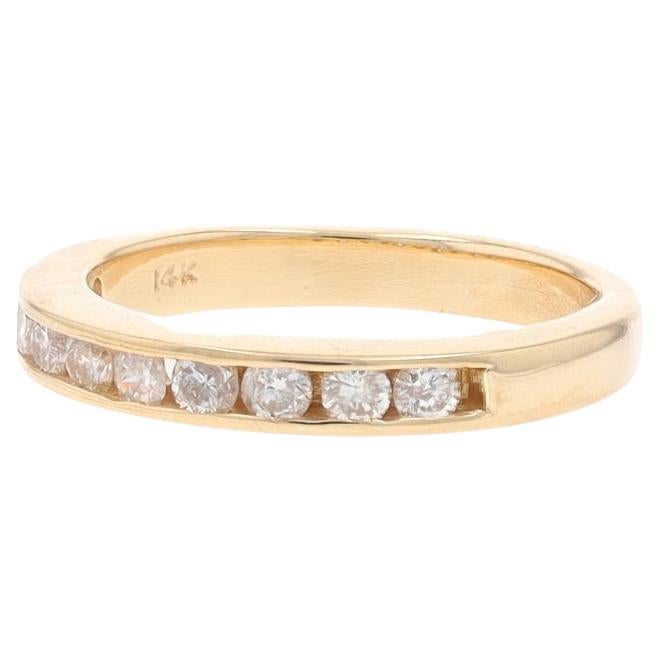 Yellow Gold Diamond Wedding Band - 14k Round Brilliant .60ctw Channel Set Ring For Sale