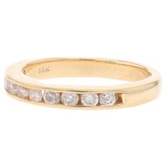 Gelbgold Diamant Hochzeit Band - 14k Runde Brillant .60ctw Channel Set Ring