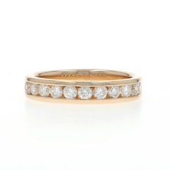 Yellow Gold Diamond Wedding Band - 14k Round Brilliant .77ctw Channel Set Ring
