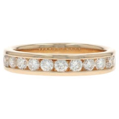 Yellow Gold Diamond Wedding Band - 14k Round Brilliant .77ctw Channel Set Ring