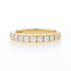 Yellow Gold Diamond Wedding Band - 14k Round Brilliant .85ctw French Set Ring