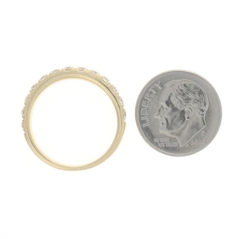 Yellow Gold Diamond Wedding Band - 14k Round Brilliant .85ctw French Set Ring For Sale 1