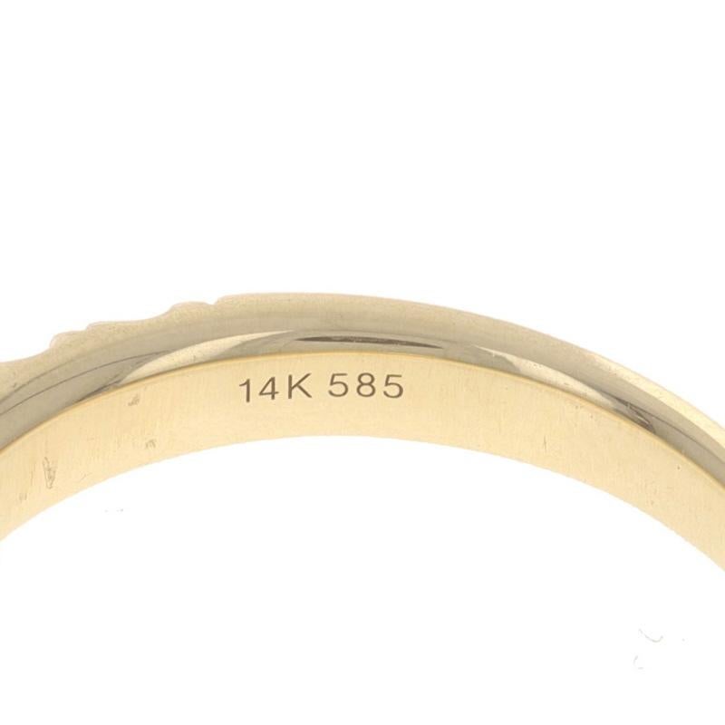 Yellow Gold Diamond Wedding Band - 14k Round Brilliant .85ctw French Set Ring For Sale 2