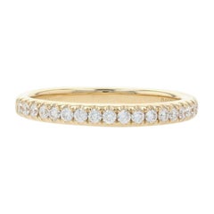 Yellow Gold Diamond Wedding Band, 14k Round Brilliant Cut .28ctw Stackable Ring