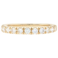 Yellow Gold Diamond Wedding Band, 14k Round Brilliant Cut .59 Carat Women's Ring