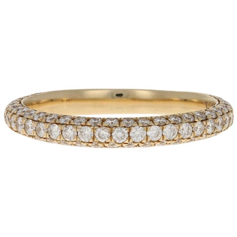 Gelbgold Diamant Ehering, 14k runder Brillantschliff 0,75 Karat Damenring