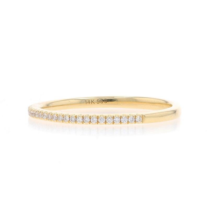 Yellow Gold Diamond Wedding Band - 14k Round Brilliant French Set Stack Ring In New Condition For Sale In Greensboro, NC