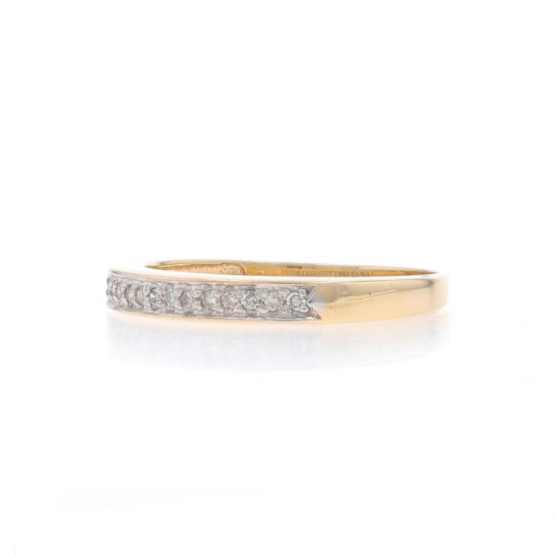 Women's Yellow Gold Diamond Wedding Band - 14k Single Cut .10ctw Ring For Sale