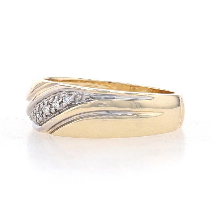 Yellow Gold Diamond Wedding Band - 14k Single Cut Ring In Excellent Condition For Sale In Greensboro, NC