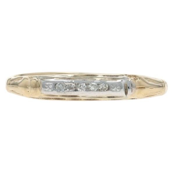 Gelbgold Diamant Ehering - 14k Single