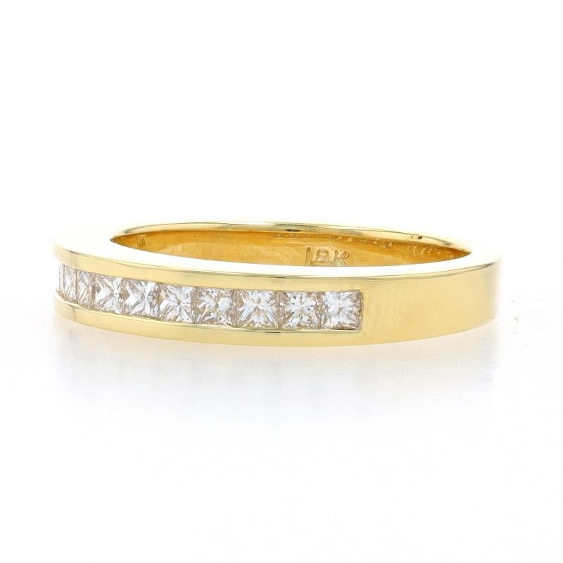 Princess Cut Yellow Gold Diamond Wedding Band - 18k Princess .50ctw Channel Set Ring For Sale