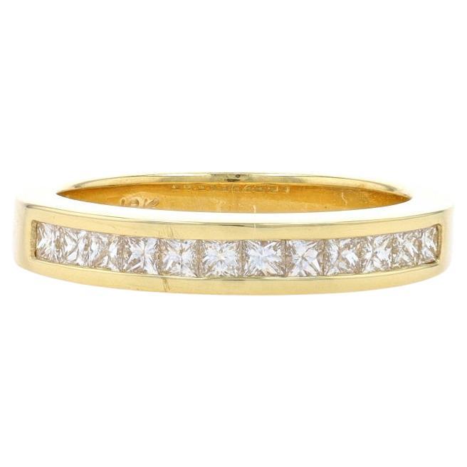 Yellow Gold Diamond Wedding Band - 18k Princess .50ctw Channel Set Ring For Sale