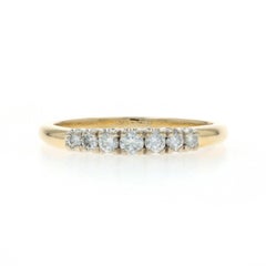 Yellow Gold Diamond Wedding Band - 18k Round Brilliant .26ctw Ring