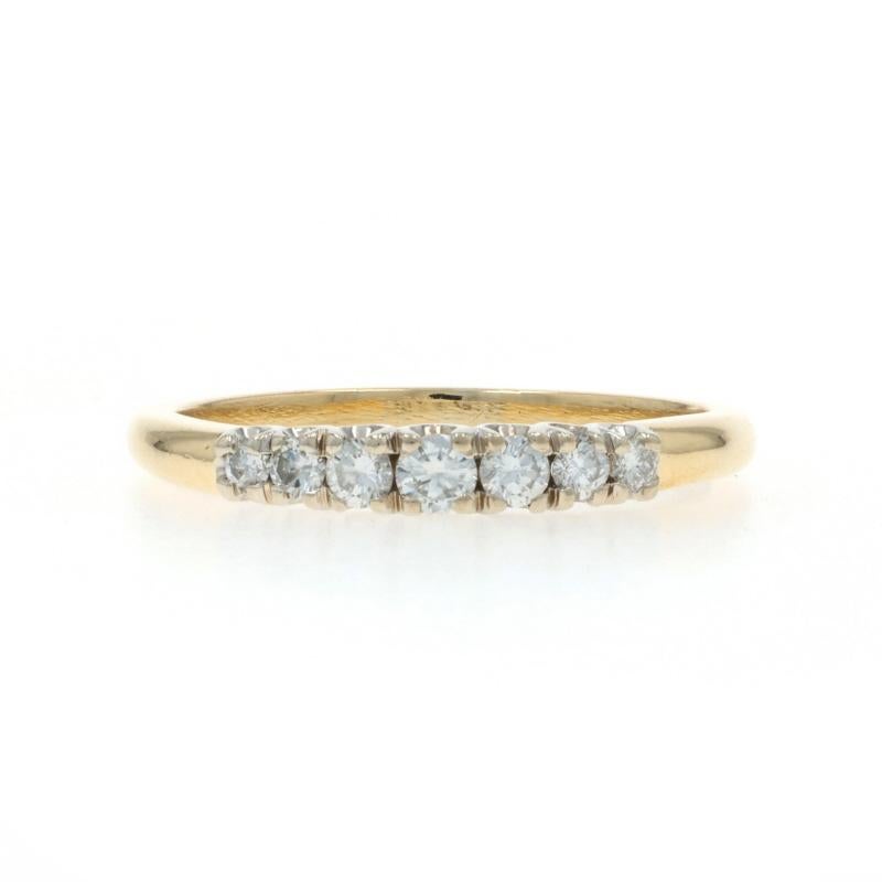 Yellow Gold Diamond Wedding Band - 18k Round Brilliant .26ctw Ring