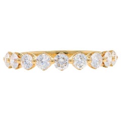Fede nuziale in oro giallo con diamanti - Anello a Brilliante Rotondo 18k da 0,83 ct.