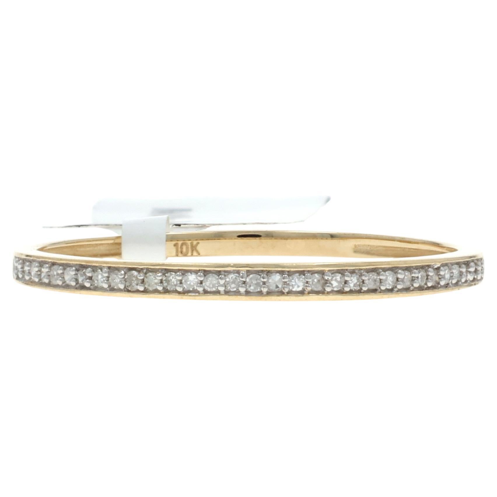 Yellow Gold Diamond Wedding Band 8 1/4 - 10k Single .10ctw Ring For Sale