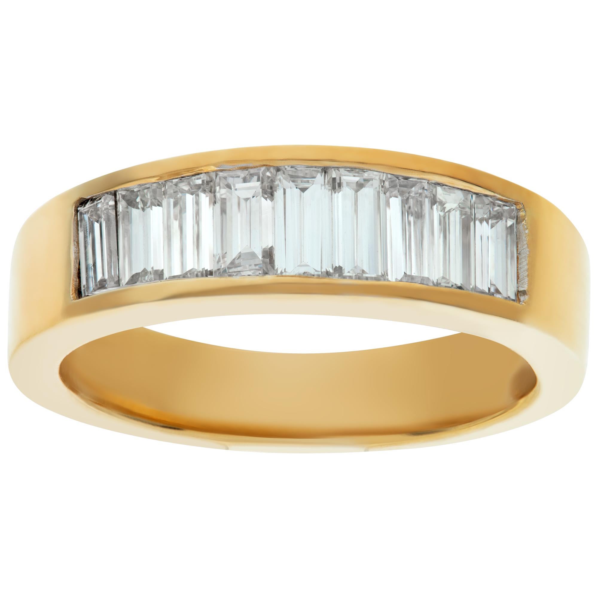 Yellow Gold Diamond Wedding Band With Approximately 1.4 Carats in diamonds For Sale