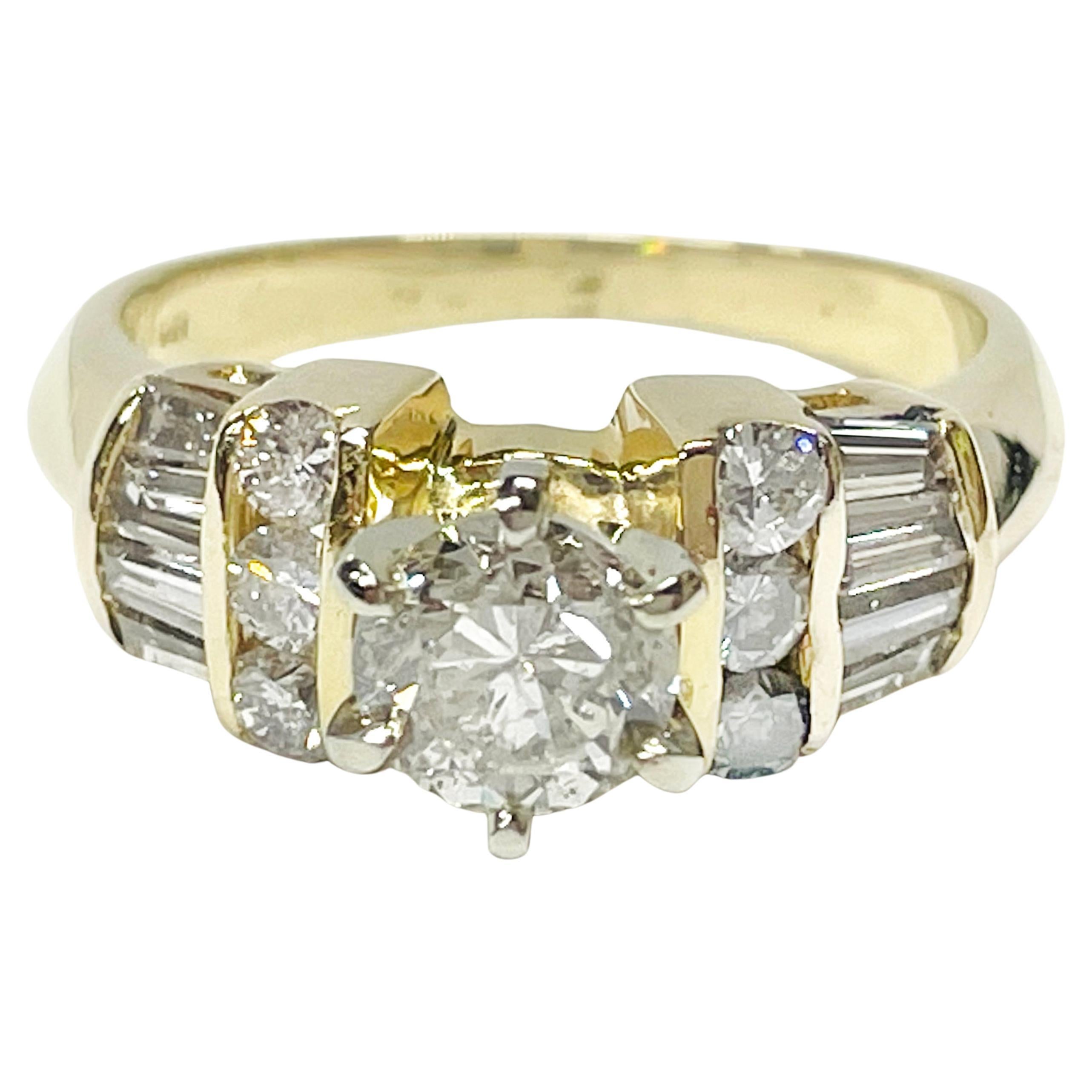 1950s Yellow Gold and Diamond Wedding Ring Set For Sale at 1stDibs