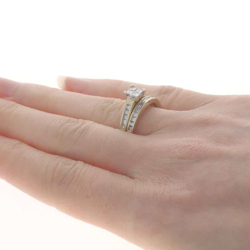 Parure de mariage en or jaune avec diamants - 10k Princesse 1.00ctw en vente 1