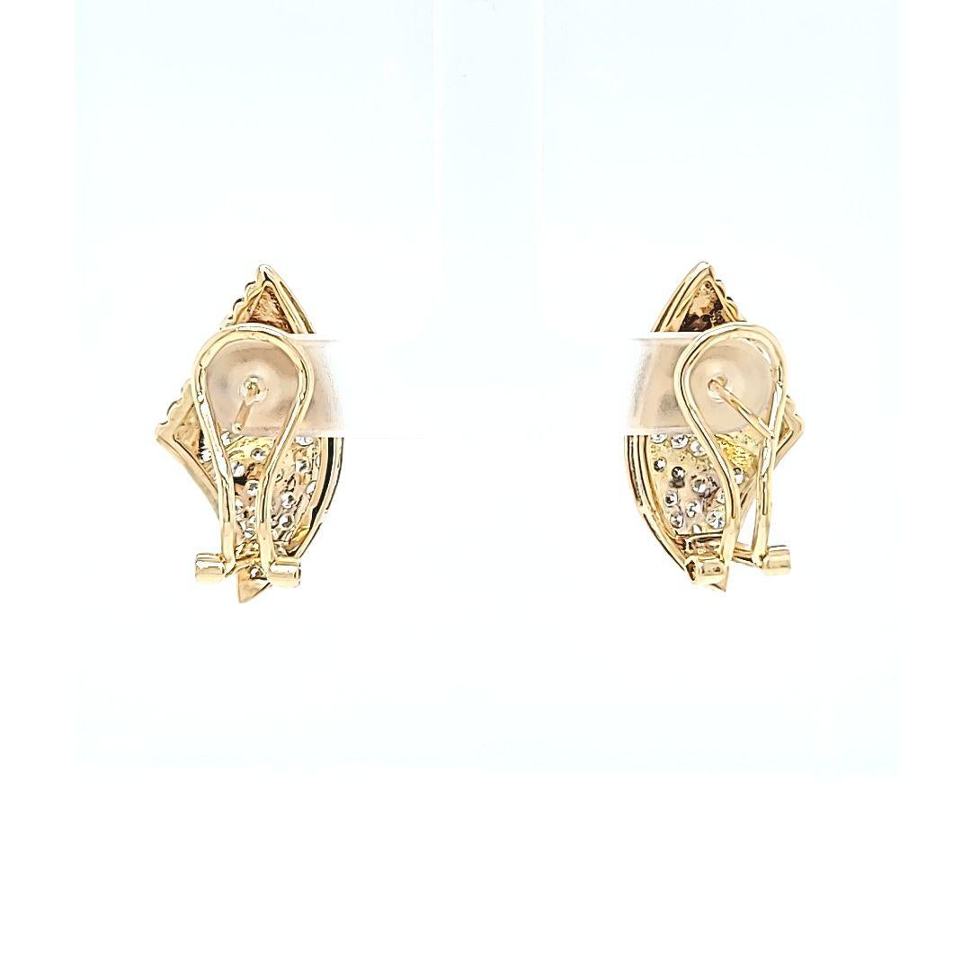 Yellow Gold Diamond Wing Earrings In Good Condition In Coral Gables, FL